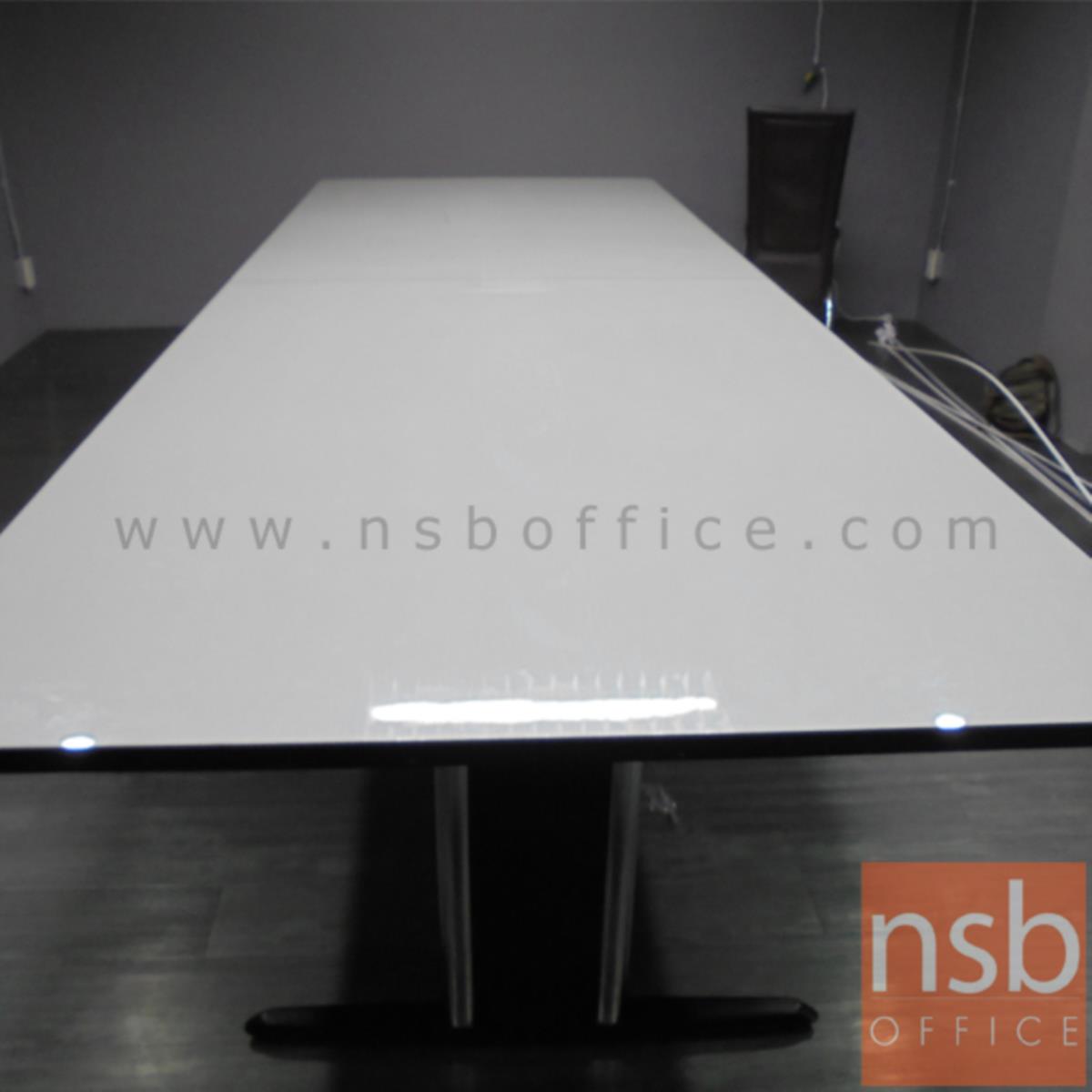 โต๊ะประชุมทรงสี่เหลี่ยม  ขนาด 300W, 360W, 400W, 480W cm. ระบบคานเหล็ก ขาเหล็กตัวไอ