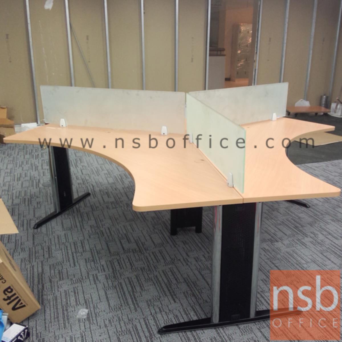 ชุดโต๊ะทำงานกลุ่ม 3 ที่นั่ง  รุ่น NSB-005 ขนาด 90W, 120W cm. พร้อมมินิสกรีน