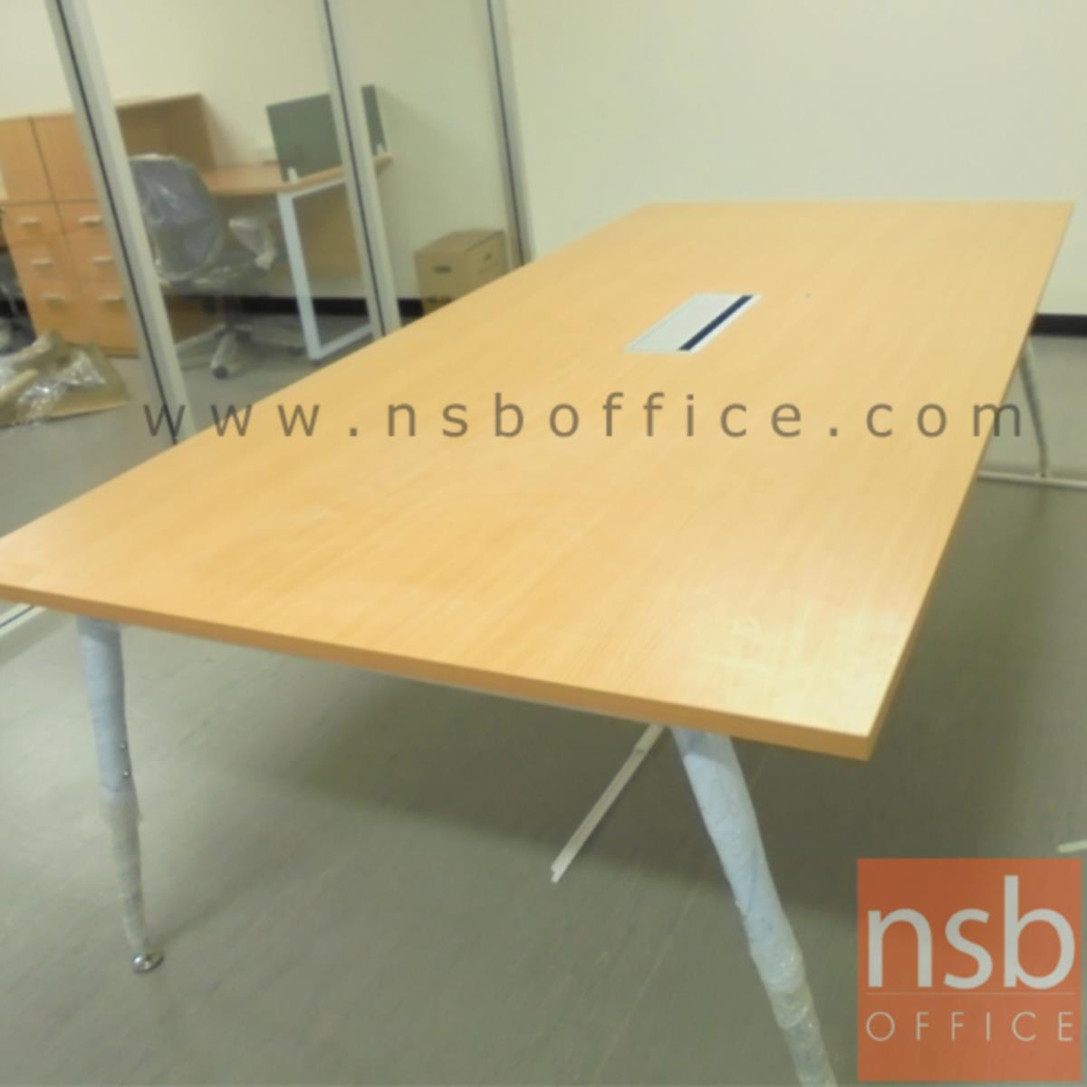 โต๊ะประชุมทรงสี่เหลี่ยม  ขนาด 150W, 180W, 200W, 240W cm.  ขาเหล็กปลายเรียว 