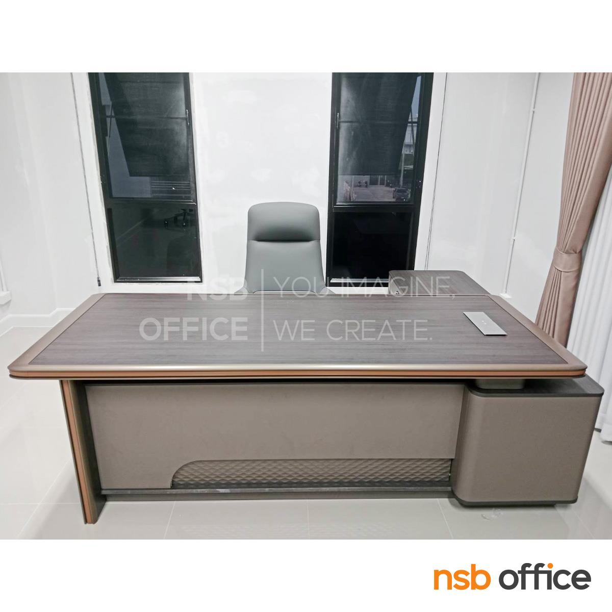 โต๊ะผู้บริหารตัวแอล รุ่น Malik (มาลิค) ขนาด 240W cm. พร้อมตู้ข้าง