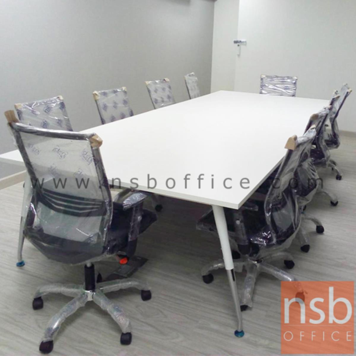 โต๊ะประชุมทรงสี่เหลี่ยมยาว  240W, 300W, 360W, 400W, 480W (120D) cm.  ขาเหล็กปลายเรียว