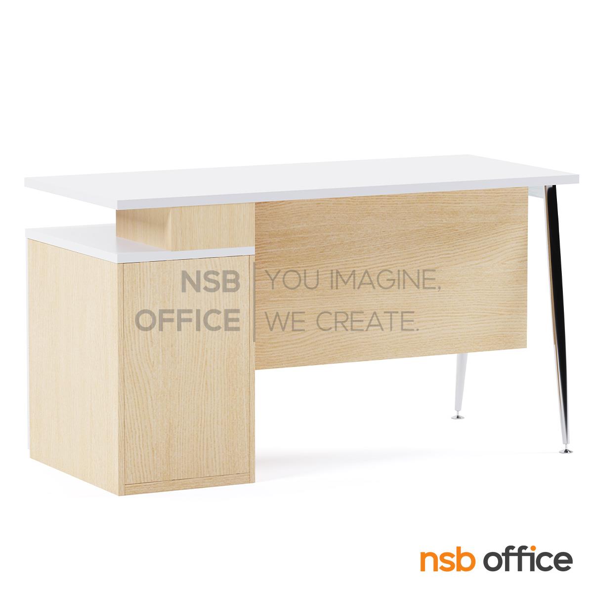 โต๊ะทำงาน 3 ลิ้นชัก รุ่น Emerson (เอเมอร์สัน) ขนาด 120W, 150W cm. บังตาไม้ ขาเหล็ก