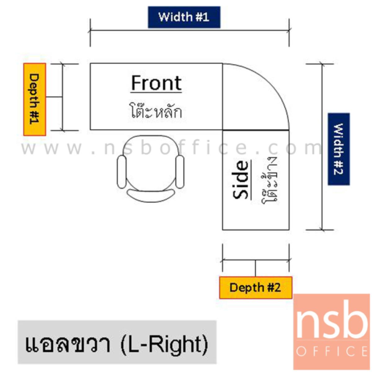 โต๊ะทำงานตัวแอล ชุด 2+1 ชิ้น รุ่น Richard (ริชาร์ด) ขนาด 180W1*140W2 cm. เมลามีน