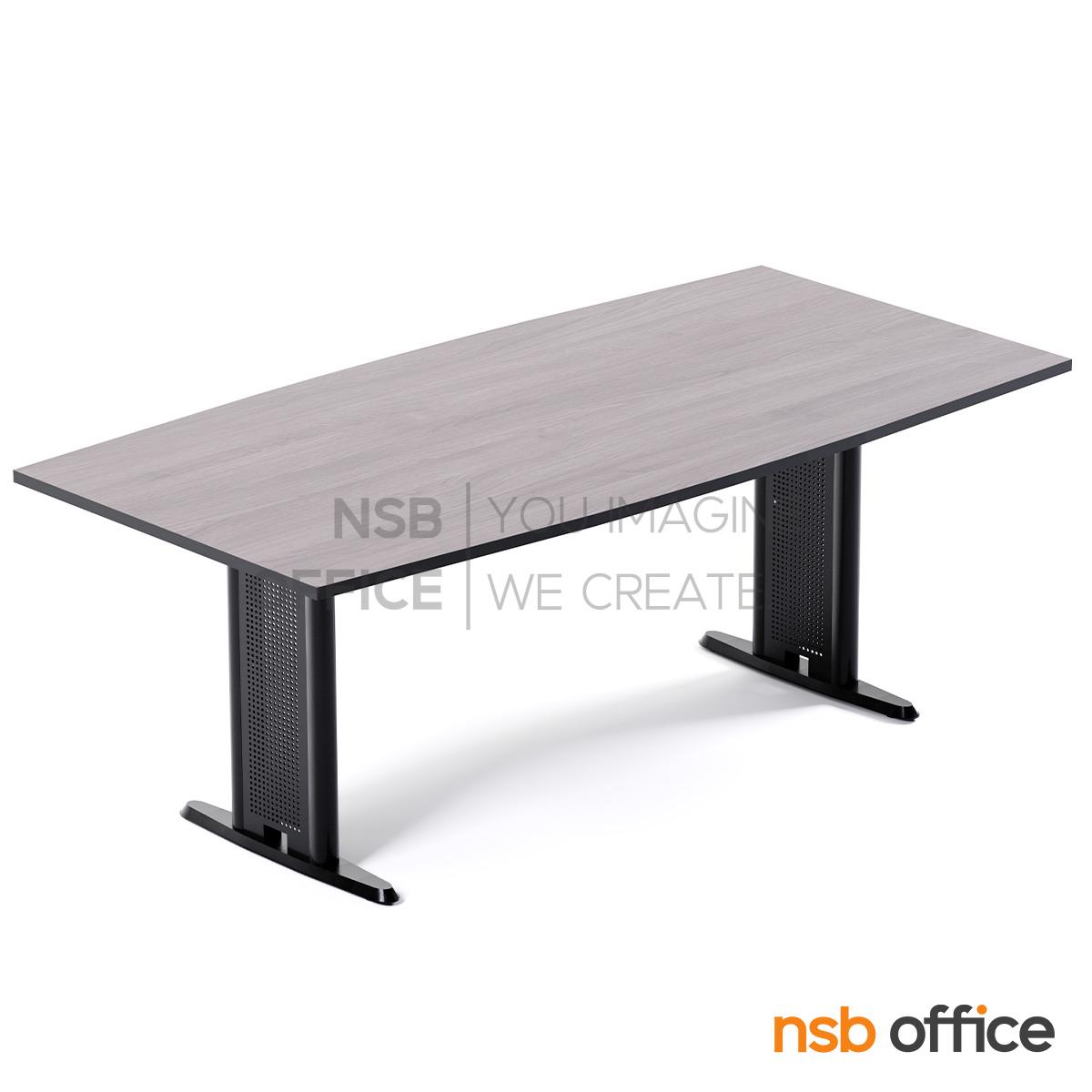 โต๊ะประชุมทรงเรือ รุ่น Izzie (อิซซี่) 8, 10 ที่นั่ง ขนาด 200W, 240W cm. ขาเหล็กตัวที