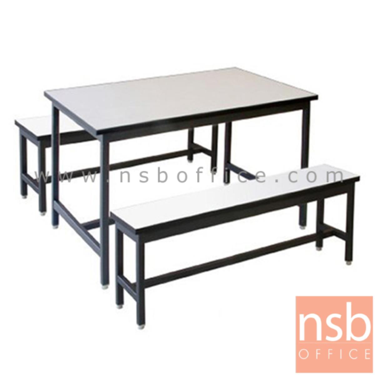 ชุดโต๊ะและเก้าอี้รับประทานอาหารหน้าโฟเมก้าขาว รุ่น Another (อโนเทอร์) ขนาด 120W ,150W ,180W cm.  โครงขาเหล็กดำ