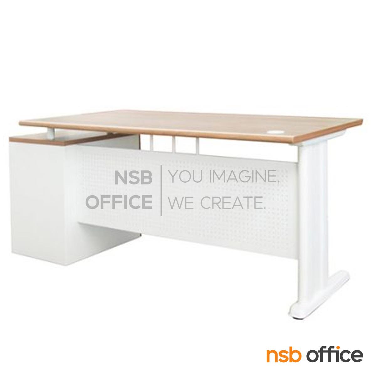 โต๊ะทำงาน 3 ลิ้นชัก บังโป๊เหล็ก รุ่น MN-WS170 ขนาด 170W cm. บังโป๊เหล็ก ขาเหล็ก 