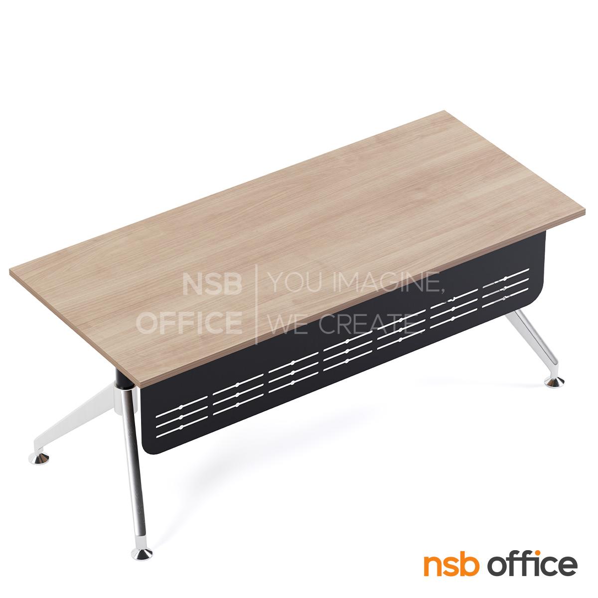 โต๊ะผู้บริหารทรงสี่เหลี่ยม  รุ่น Tender (เทนเดอร์) ขนาด 180W cm. บังตาเหล็ก ขาเหล็กทรงหางปลา