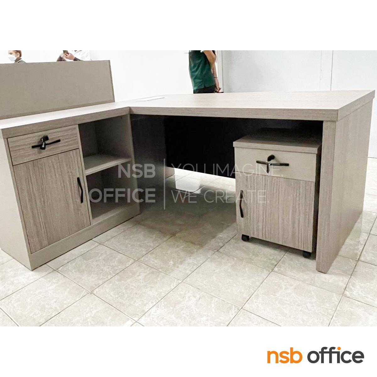 โต๊ะทำงานตัวแอล รุ่น Arnolight (อาร์โนไลท์) 160W, 180W พร้อมตู้ข้างและลิ้นชักล้อเลื่อน