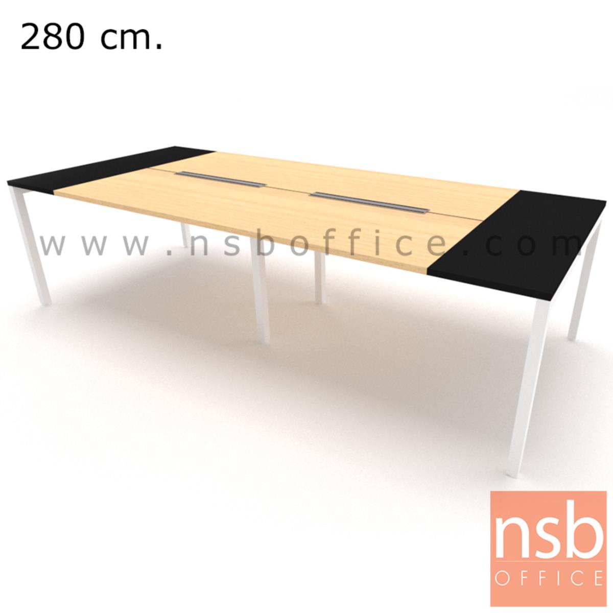 โต๊ะประชุมทรงสี่เหลี่ยม 120D cm. รุ่น NSB-SQ12  พร้อมรางไฟแบบสองทาง รหัส A24A006