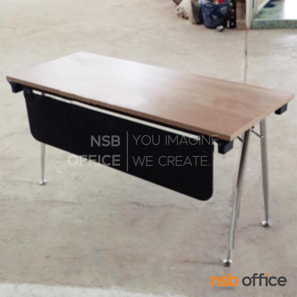 โต๊ะประชุมพับเก็บได้ รุ่น Barbour (บาร์เบอร์) ขนาด 150W, 180W cm.  บังตาไม้ ขาเหล็กวีคว่ำ