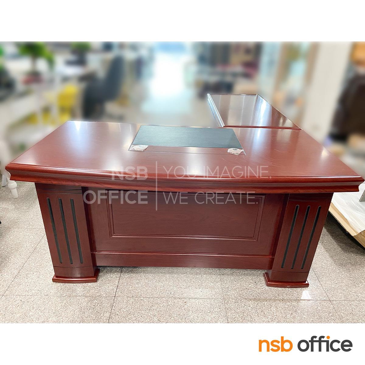 โต๊ะทำงานผู้บริหารตัวแอล รุ่น Auralux (ออราลักซ์) ขนาด 160W ,180W ,200W cm. พร้อมตู้ลิ้นชักและตู้ข้าง