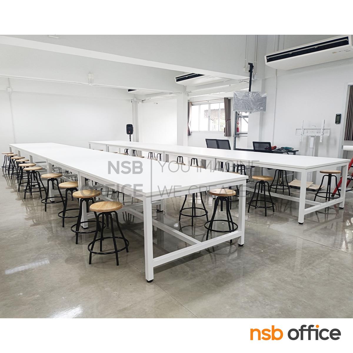 โต๊ะปฏิบัติการหน้าท็อปเมลามีน รุ่น Spectrum (สเปกตรัม) ขนาด 150W*120D cm.  ขาเหล็ก