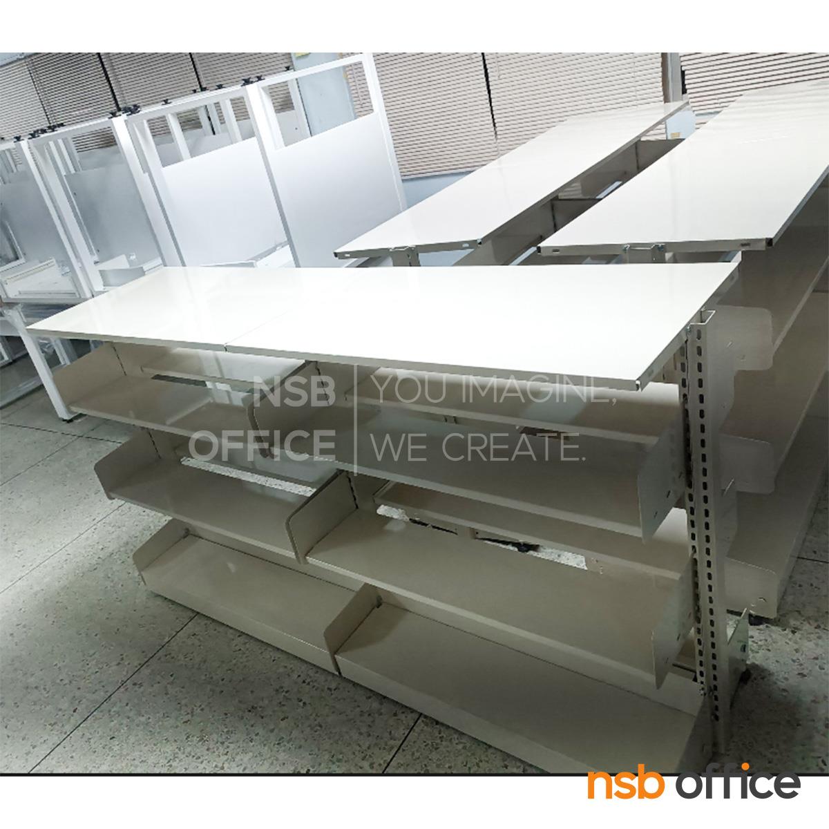 ชั้นห้องสมุดเหล็ก 3 ชั้น แบบ 2 ตอน ุรุ่น Callax (คอลแล็กซ์) ขนาด 187.3W cm. มีลวดกั้นหนังสือ