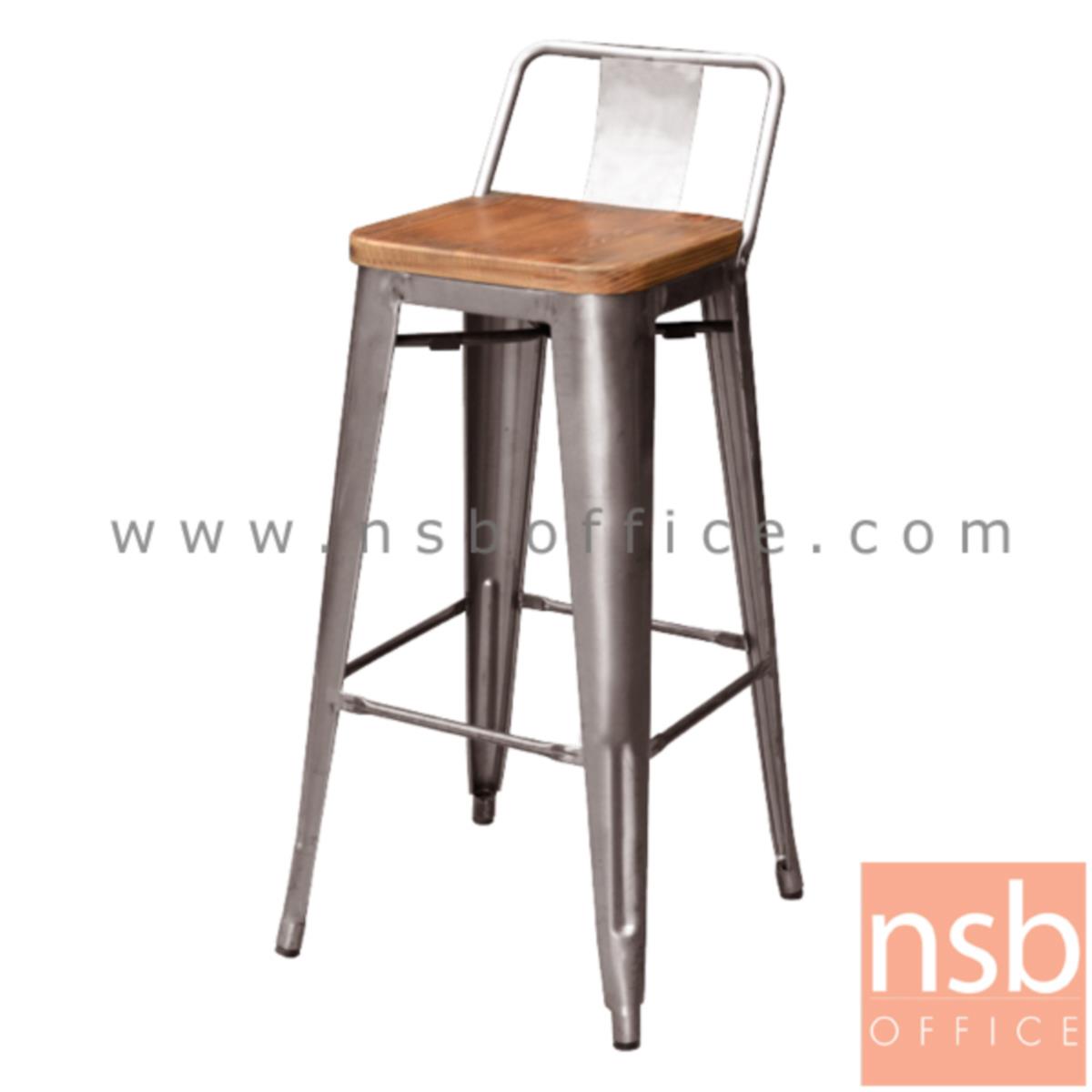 B09A151:เก้าอี้บาร์สูงไม้  รุ่น Jarvez (จาเวซ) ขนาด 43W cm. โครงเหล็กพ่นสี