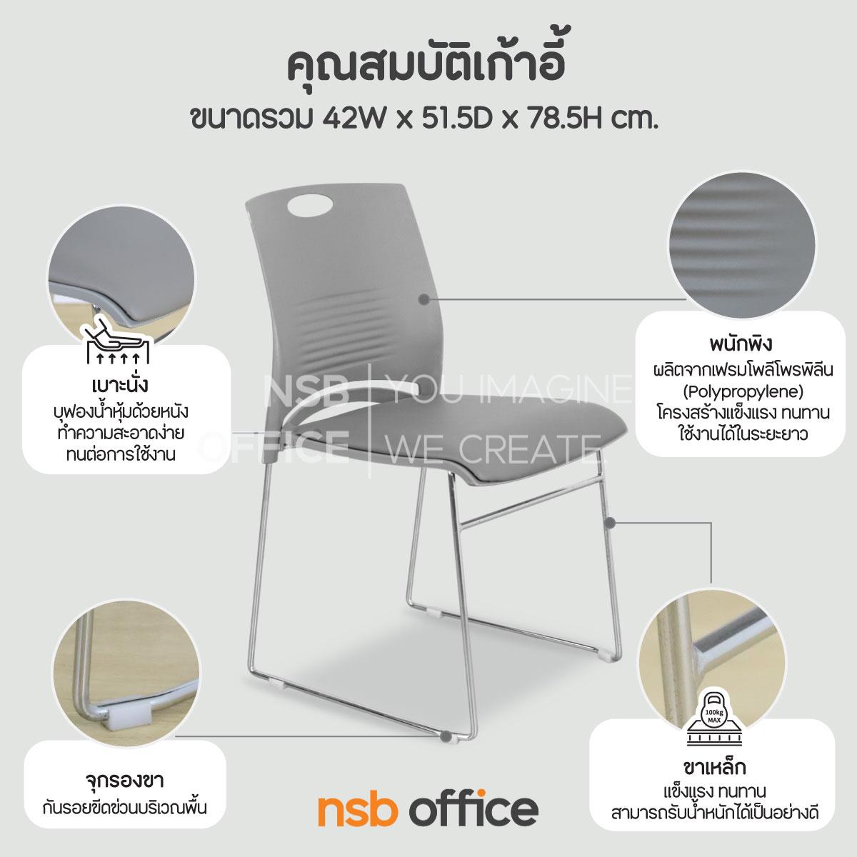 เก้าอี้อเนกประสงค์เฟรมโพลี่ รุ่น Brick (บริค) โครงขาเหล็ก 