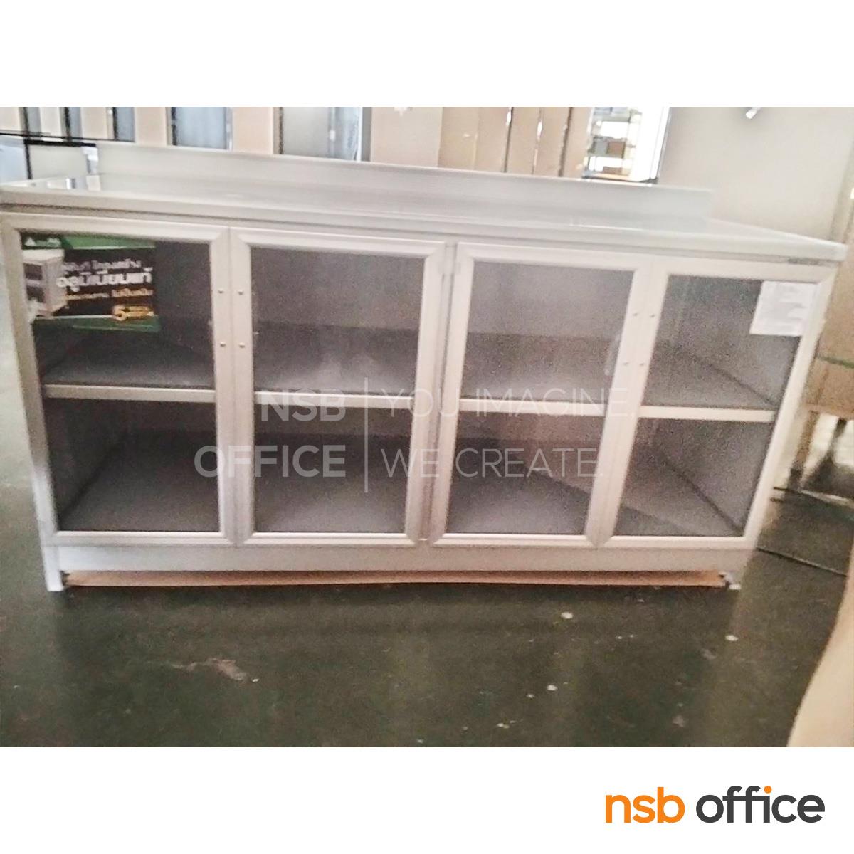 ตู้ครัวอลูมิเนียมหน้าบานกระจกใส รุ่น Sheara (เชียร่า) ขนาด 152W , 198W cm. 