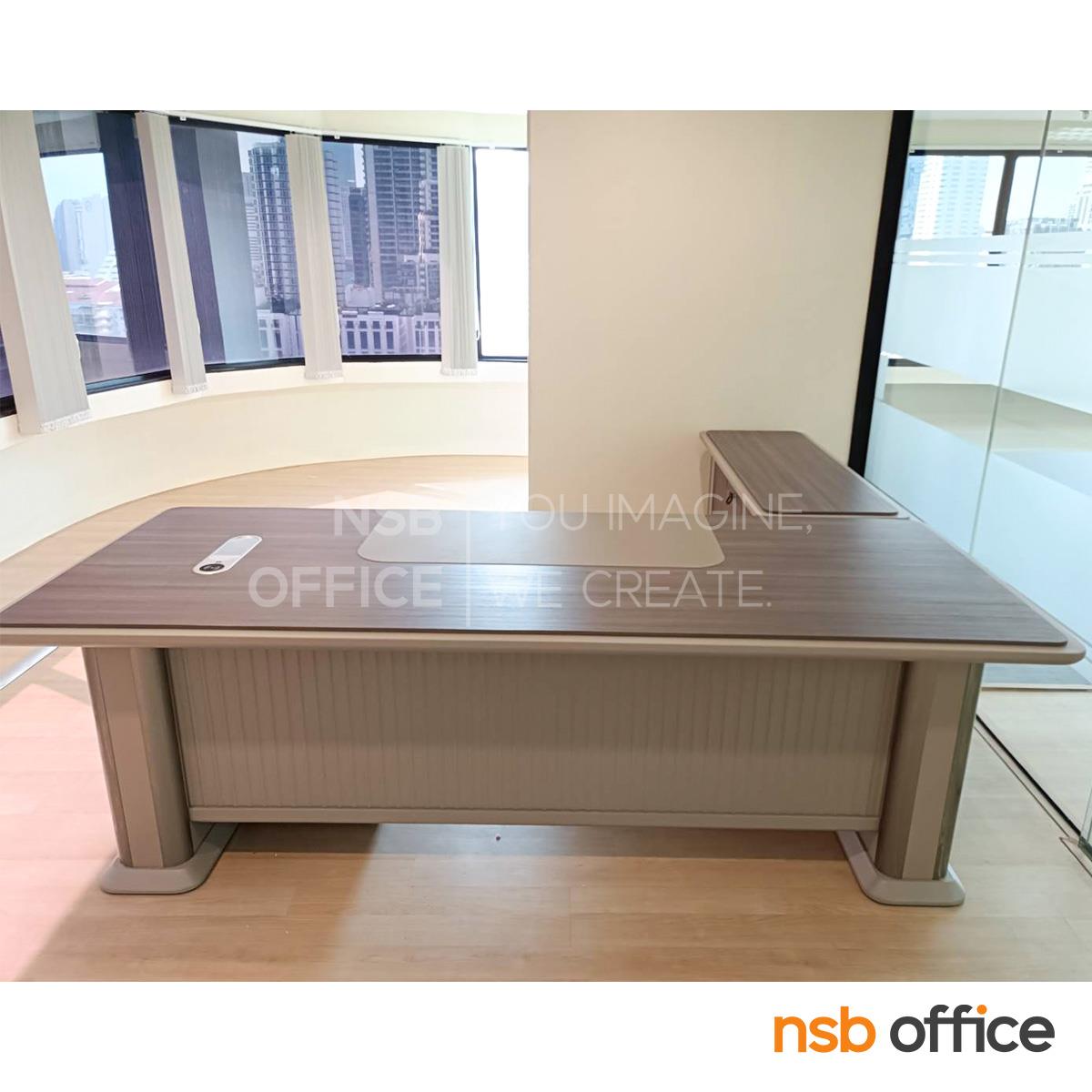 โต๊ะทำงานผู้บริหารตัวแอล รุ่น Nebula (เนบิวล่า) ขนาด 240W cm.  พร้อมตู้ข้าง