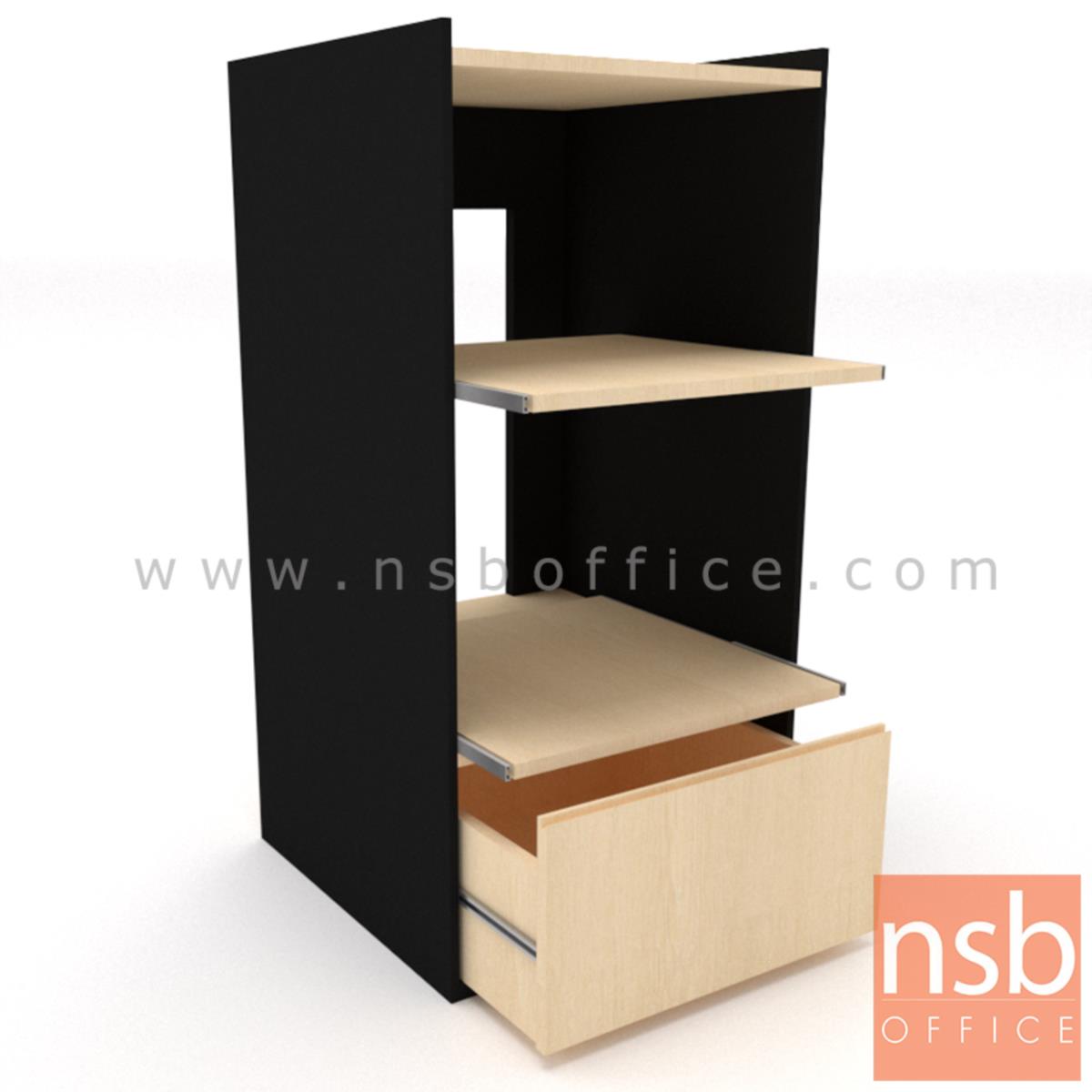 ตู้วางปริ้นเตอร์ ระบบถาดเลื่อน รุ่น Print tower - B  หน้าบานเพ่ (วางได้ 3 เครื่อง)