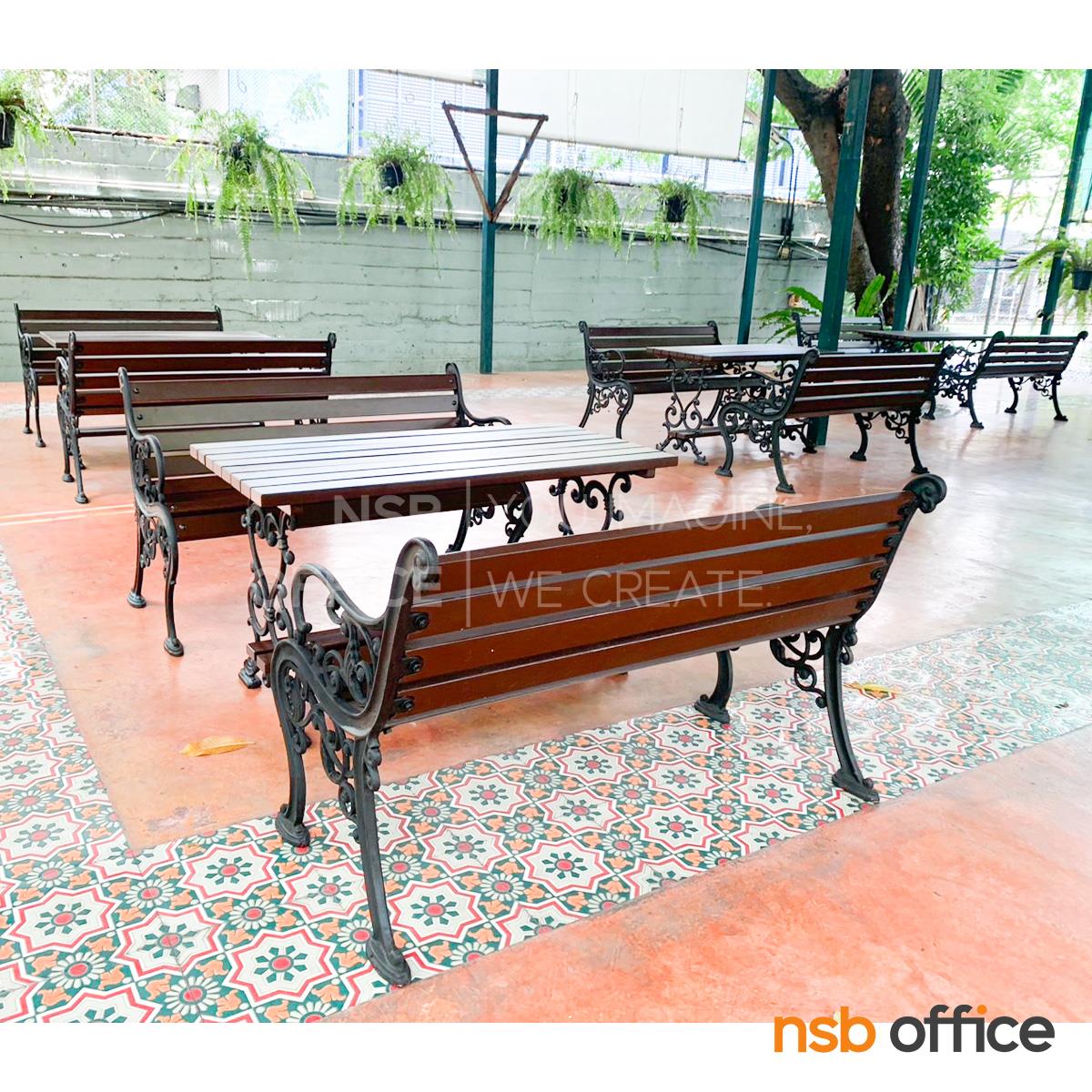 โต๊ะสนามไม้เต็ง เหล็กหล่อ กทม. รุ่น BKK-TOO10 ขนาด 100W, 120W, 150W, 200W cm. 