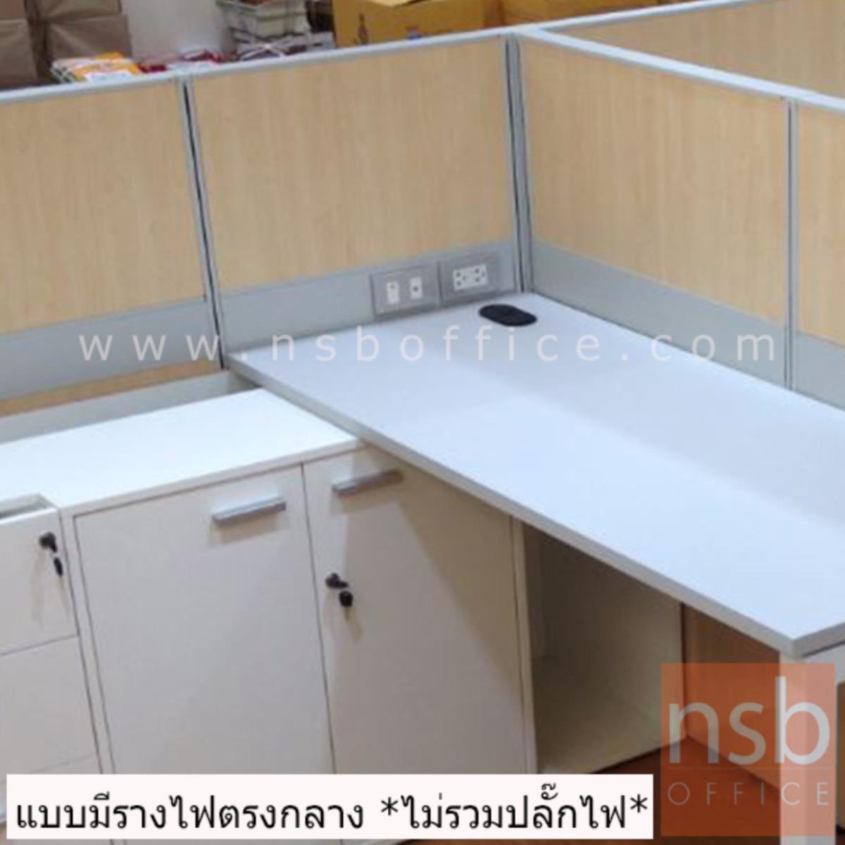 พาร์ทิชั่นแบบทึบเต็มแผ่น  แบบมีรางไฟตรงกลาง สูงขนาด 120 cm.