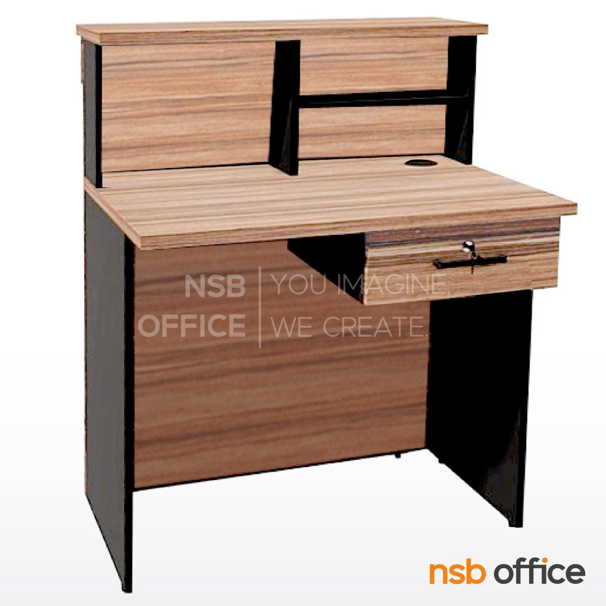 เคาน์เตอร์หน้าตรง 1 ลิ้นชัก รุ่น BCT-BDW-1080 80W ,120W cm.  เมลามีน สีวอลนัทตัดดำ