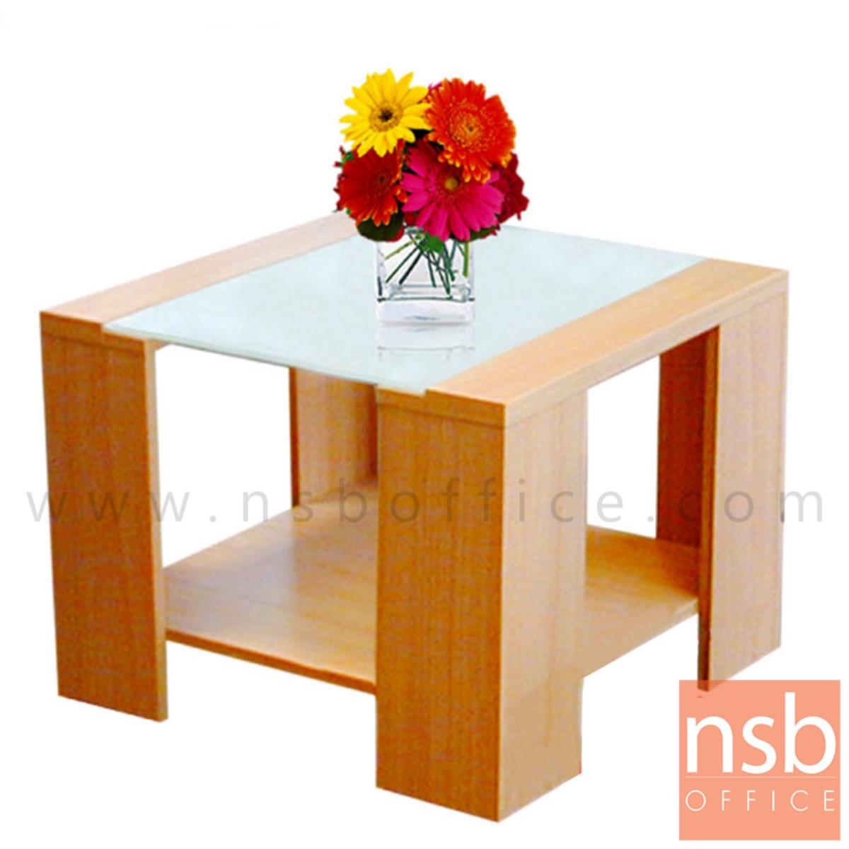 B13A061:โต๊ะกลางกระจก  รุ่น Grojband (กรอจแบนด์) ขนาด 60W cm. โครงไม้
