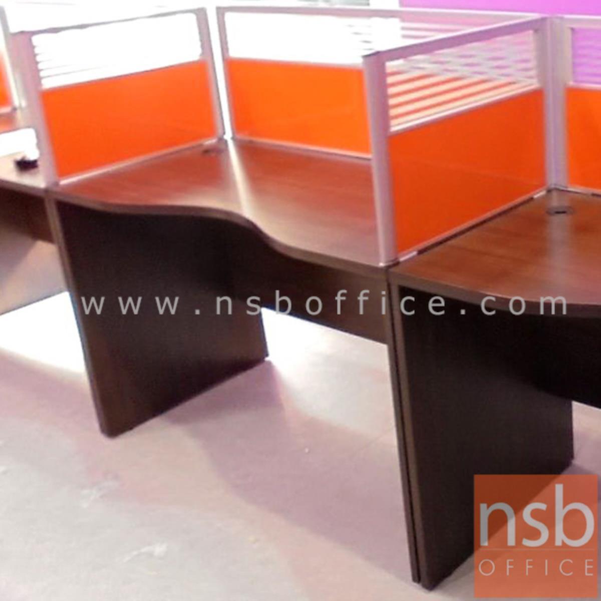 โต๊ะทำงานโล่งหน้าเว้าโค้งใบไม้   ขนาด 120W,150W,180W*(60D,75D) cm.  ไม่รวมพาร์ทิชั่น