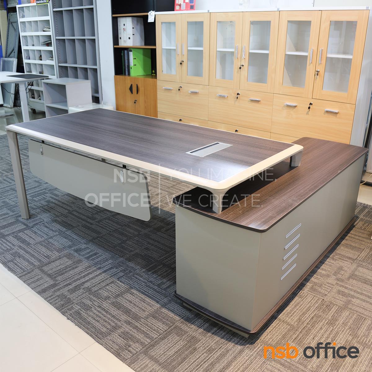 โต๊ะผู้บริหารตัวแอล รุ่น Thermos (เทอร์มอส) ขนาด 200W cm.  พร้อมตู้ข้าง