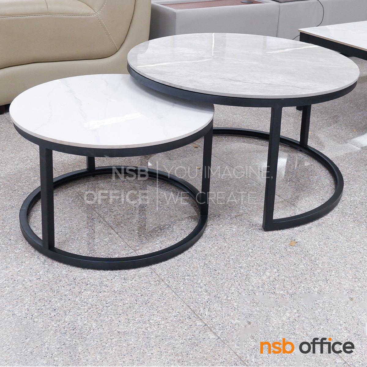 โต๊ะกลางหน้าเซรามิคเงา รุ่น Zeno (ซีโน่)  โครงเหล็กพ่นสี