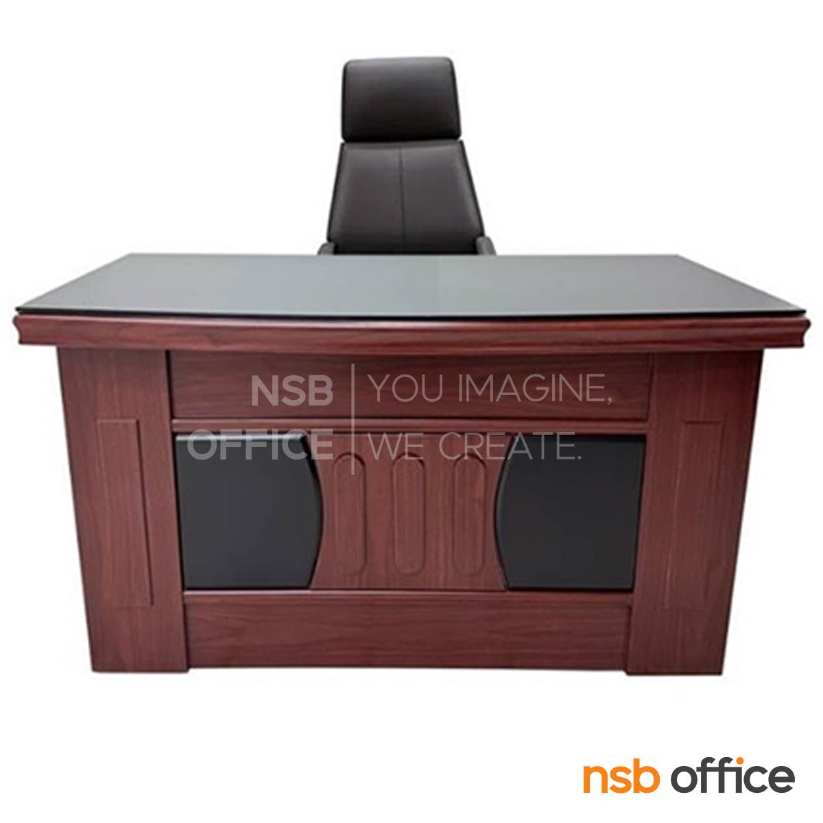 โต๊ะผู้บริหารทรงตรง รุ่น Hanover (ฮันโนเวอร์) ขนาด 140W , 160W cm. พร้อมตู้ลิ้นชักและรางคีย์บอร์ด