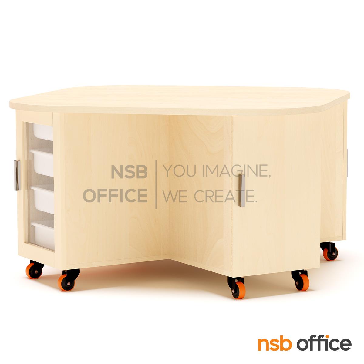 โต๊ะทดลอง STEM รุ่น Aerosmith (แอโรสมิธ) ขนาด 150W cm.  ล้อเลื่อน