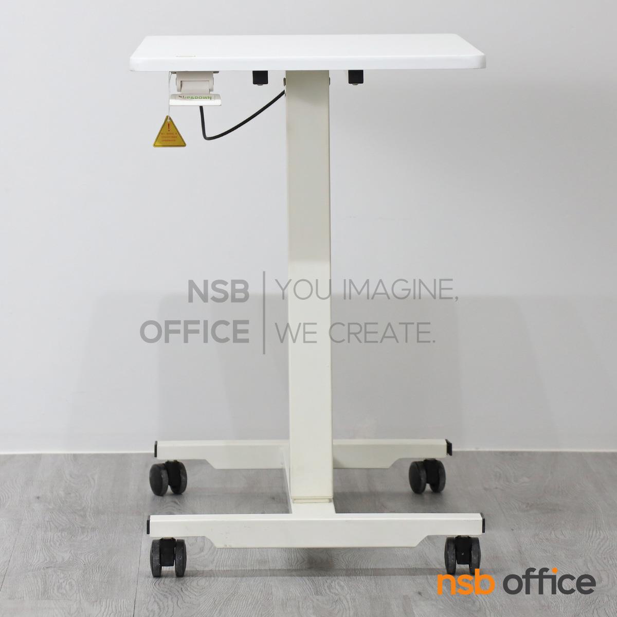 โต๊ะวางโน๊ตบุ๊ค โต๊ะอเนกประสงค์ล้อเลื่อน สีขาว รุ่น Magnus (แมคนัส)  ปรับระดับได้