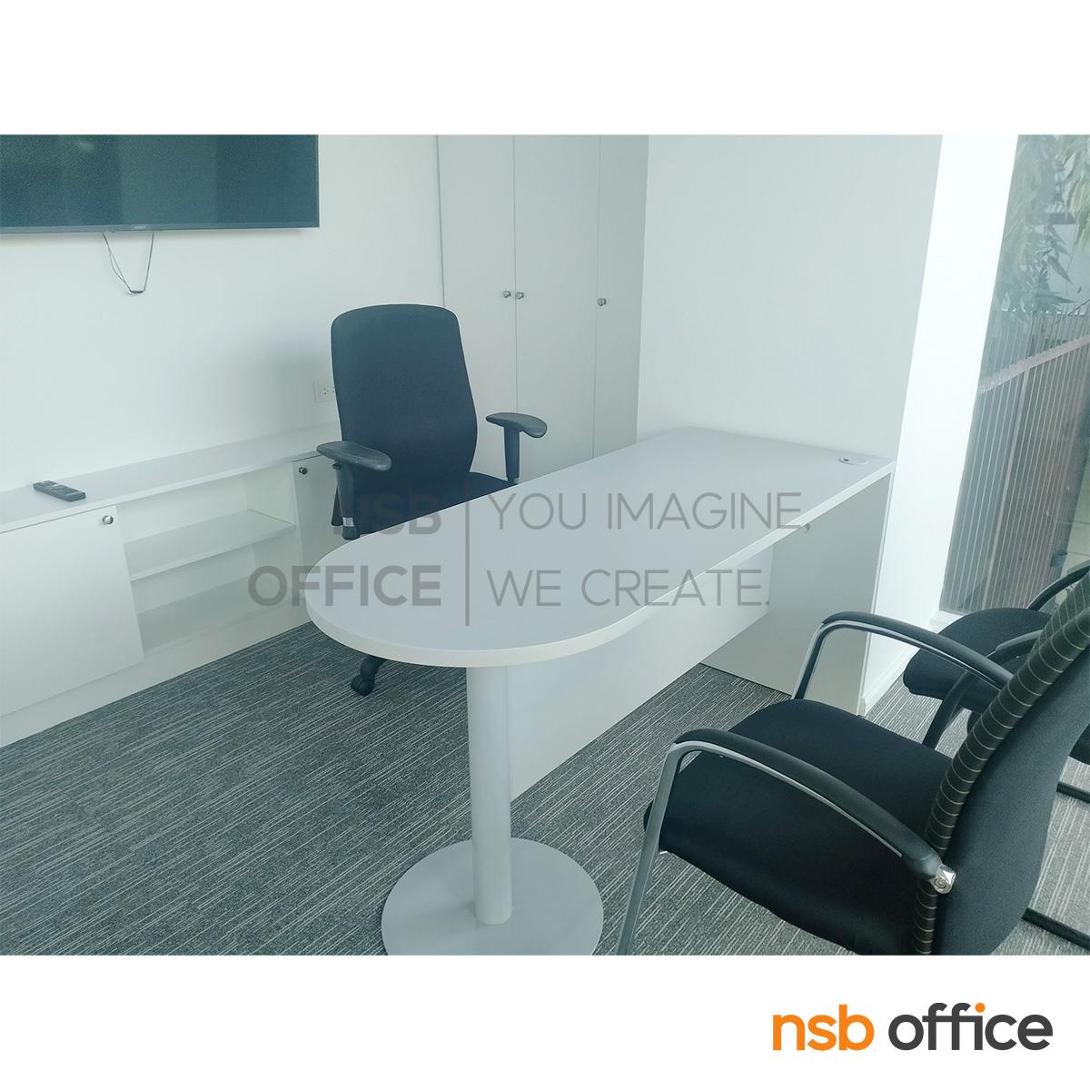 โต๊ะแพทย์ในห้องตรวจ รุ่น Clyxor (ไคเซอร์) ขนาด 120W cm.  ขาเหล็กจานกลม