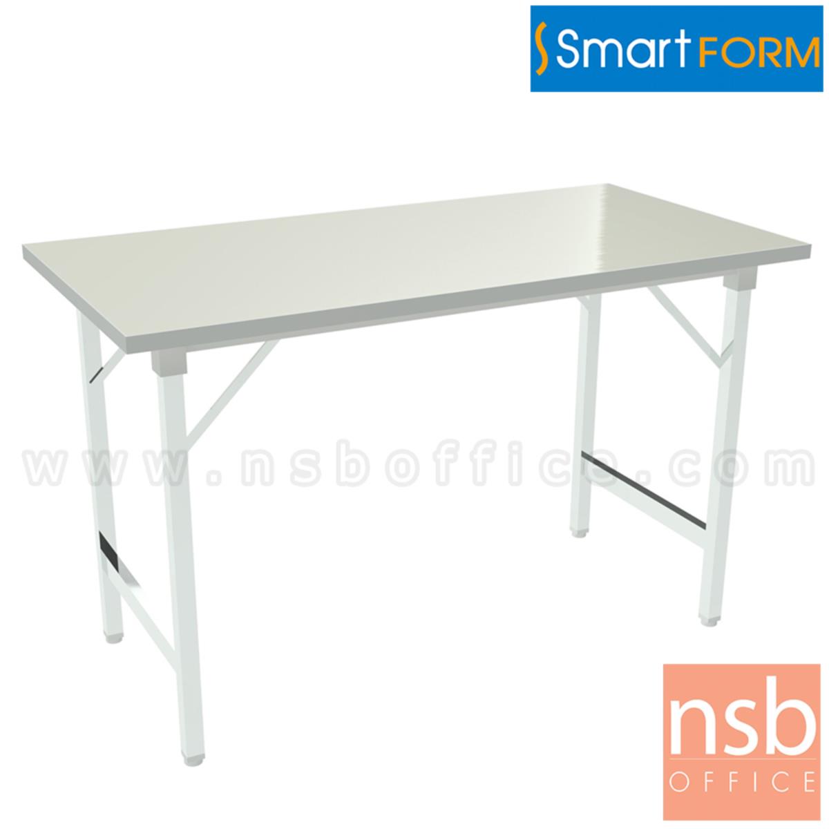 โต๊ะพับหน้าเหล็ก  ขนาด 150W, 180W (*75D) cm  ขาเหล็กชุบโครเมี่ยม