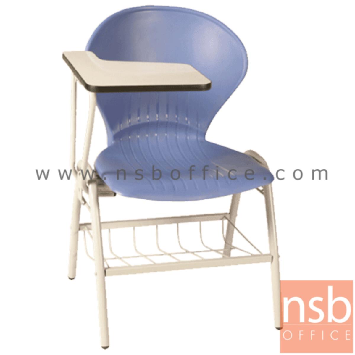 B07A055:เก้าอี้เลคเชอร์เฟรมโพลี่ รุ่น C076-466 (มีตะแกรงวางของ) ขาเหล็กพ่นสี