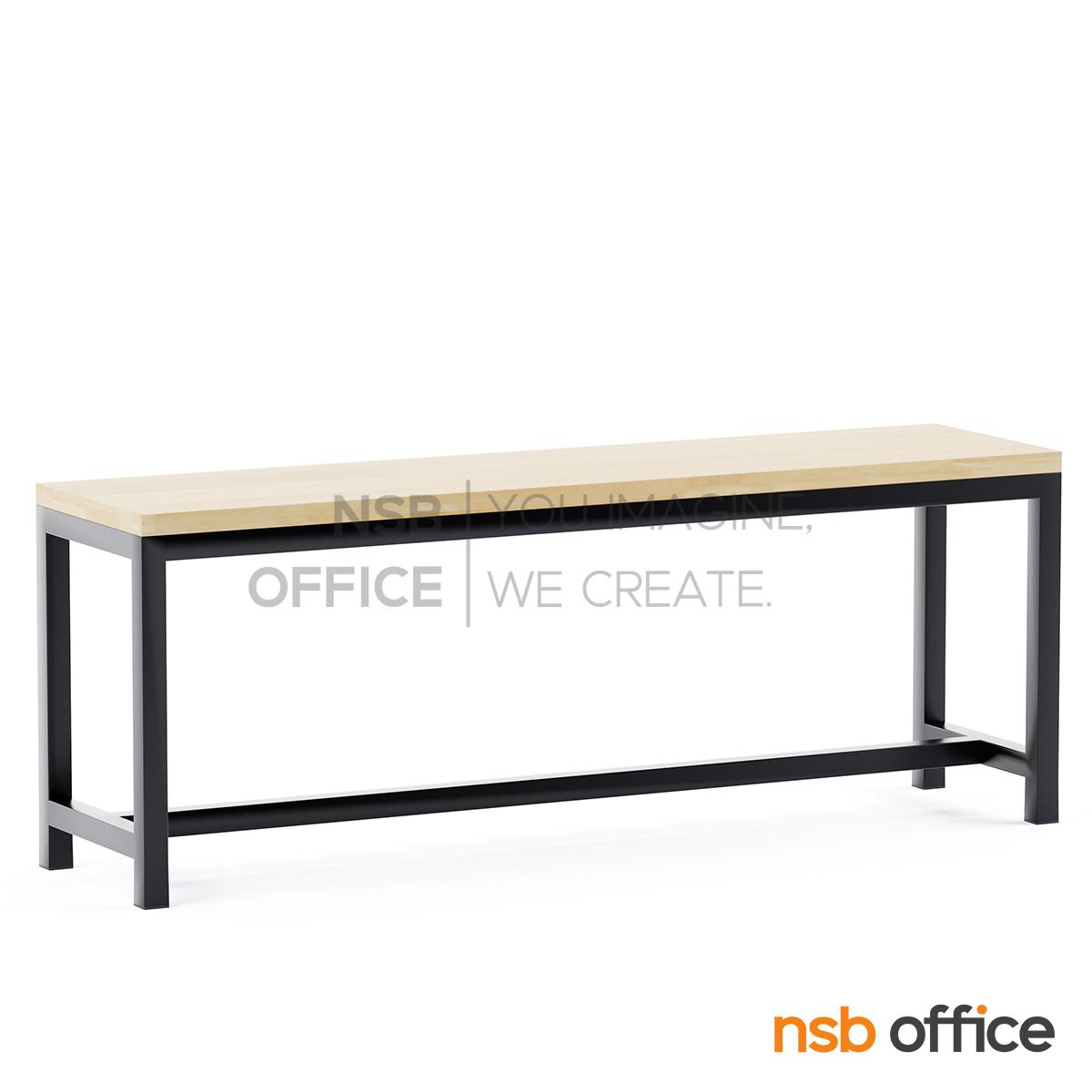 เก้าอี้ม้านั่งไม้ยางพารา รุ่น Libble (ลิบเบิ้ล) 120W, 150W, 180W cm.  ขาเหล็กสีดำ