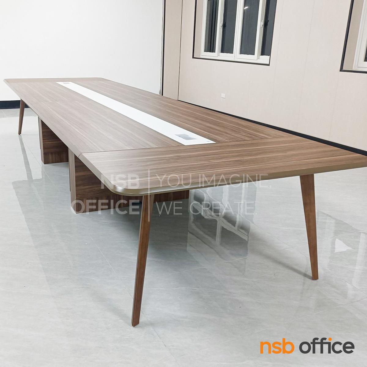 โต๊ะประชุมทรงเหลี่ยมมุมมน รุ่น Jacob ll (เจคอบ 2) ขนาด 320W ,480W cm ขาไม้จริง