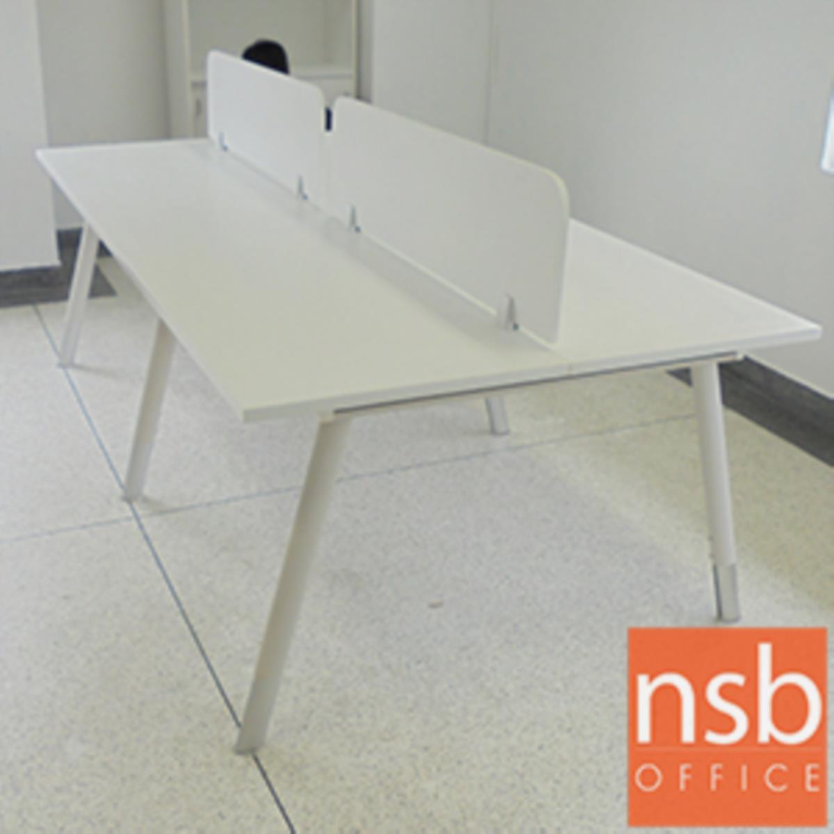 ชุดโต๊ะทำงาน 4 ที่นั่ง  รุ่น Brenton (เบรนตัน) ขนาด 240W*120D cm. พร้อมมินิสกรีนด้านหน้า