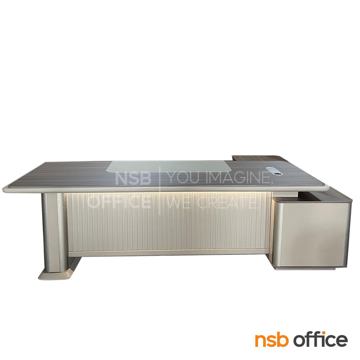A16A112:โต๊ะทำงานผู้บริหารตัวแอล รุ่น Sotus (โซตัส) ขนาด 260W cm. พร้อมตู้ข้าง