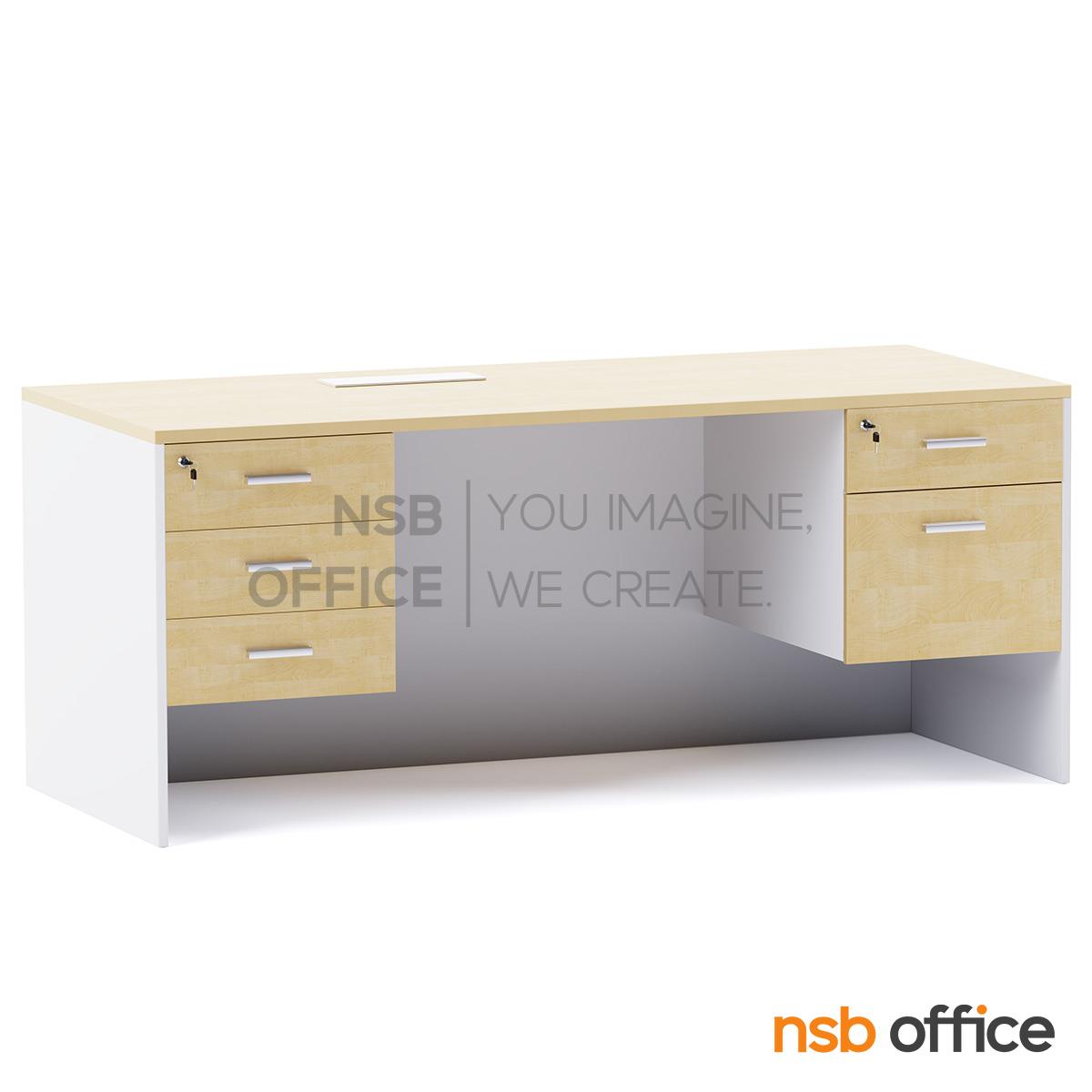 โต๊ะผู้บริหาร 5 ลิ้นชัก รุ่น Zircon (เซอร์คอน) ขนาด 180W cm.  พร้อมป๊อปอัพทรงฝาเปิด