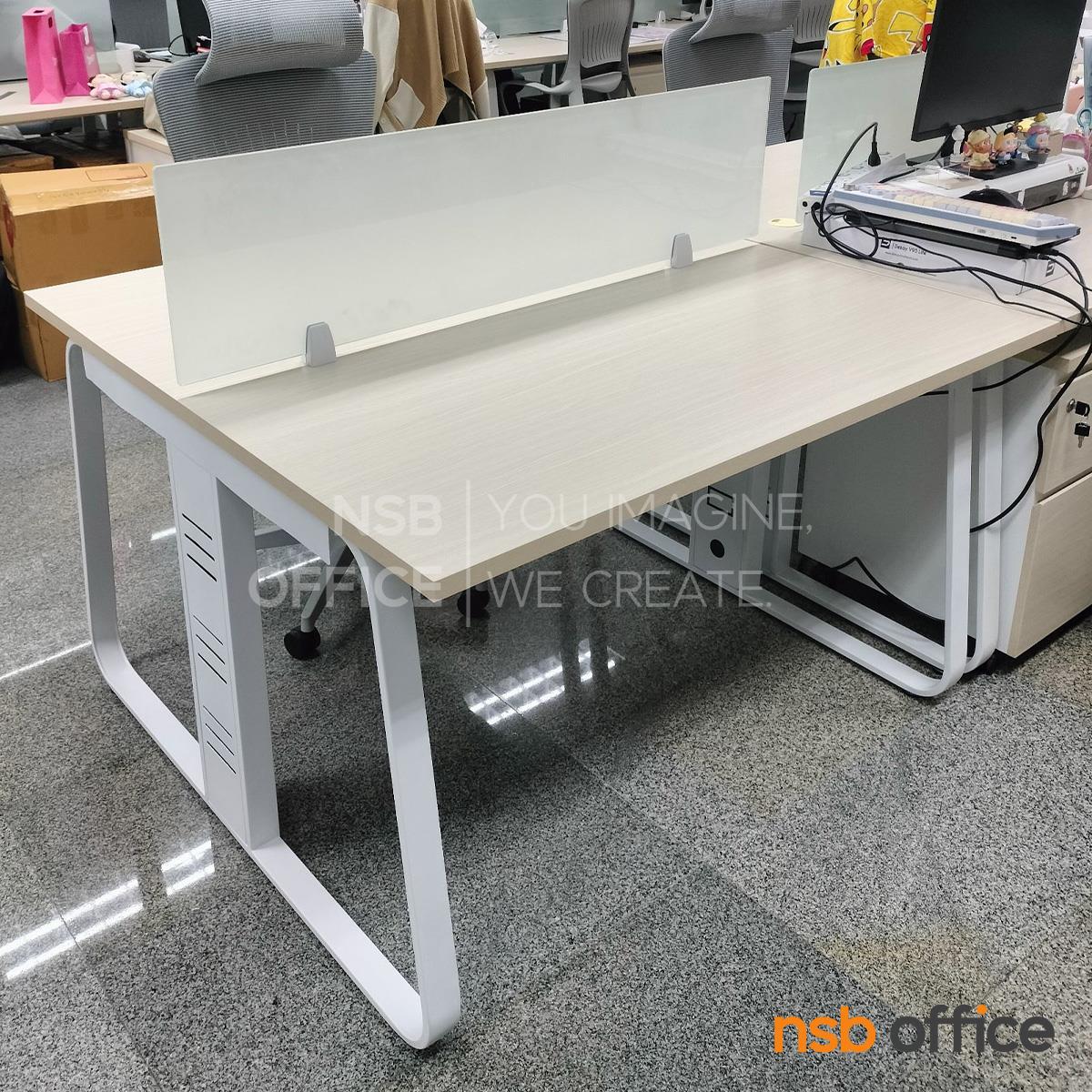 ชุดโต๊ะทำงานกลุ่ม  รุ่น Belinda (เบลินด้า) 2 ที่นั่ง พร้อมมินิสกรีน ขาเหล็ก