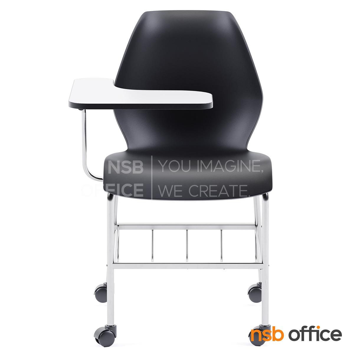 เก้าอี้เลคเชอร์เฟรมโพลี่ รุ่น Jerry (เจอร์รี่)  มีตะแกรงวางของ ขาเหล็กโครเมี่ยม