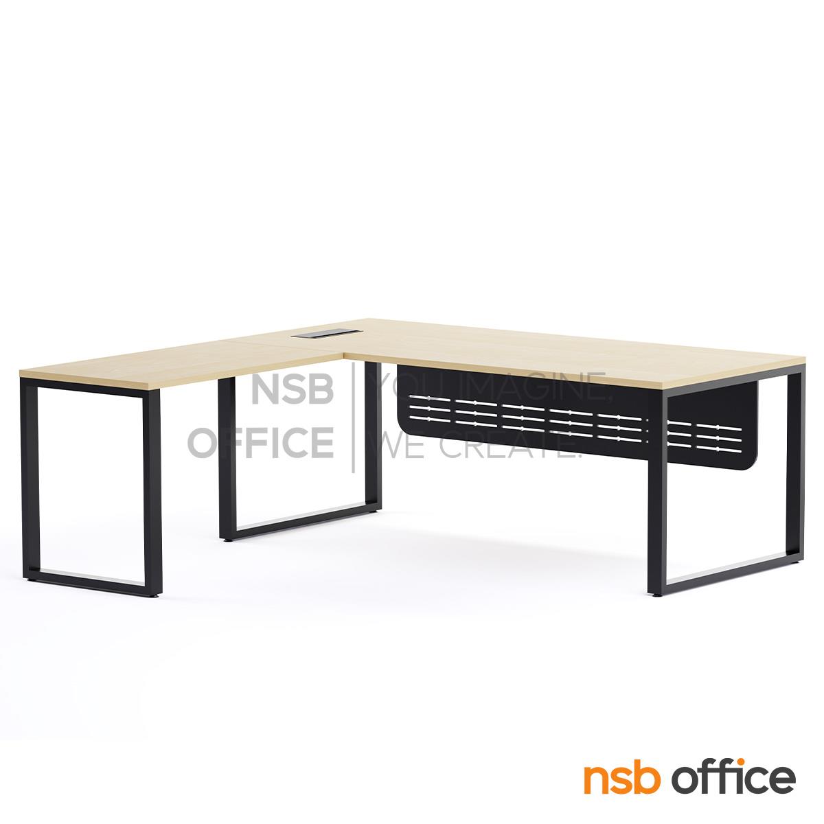 โต๊ะทำงานผู้บริหารตัวแอล รุ่น Henery (เฮนเนอรี) ขนาด 200W1*190W2 cm. บังตาเหล็ก