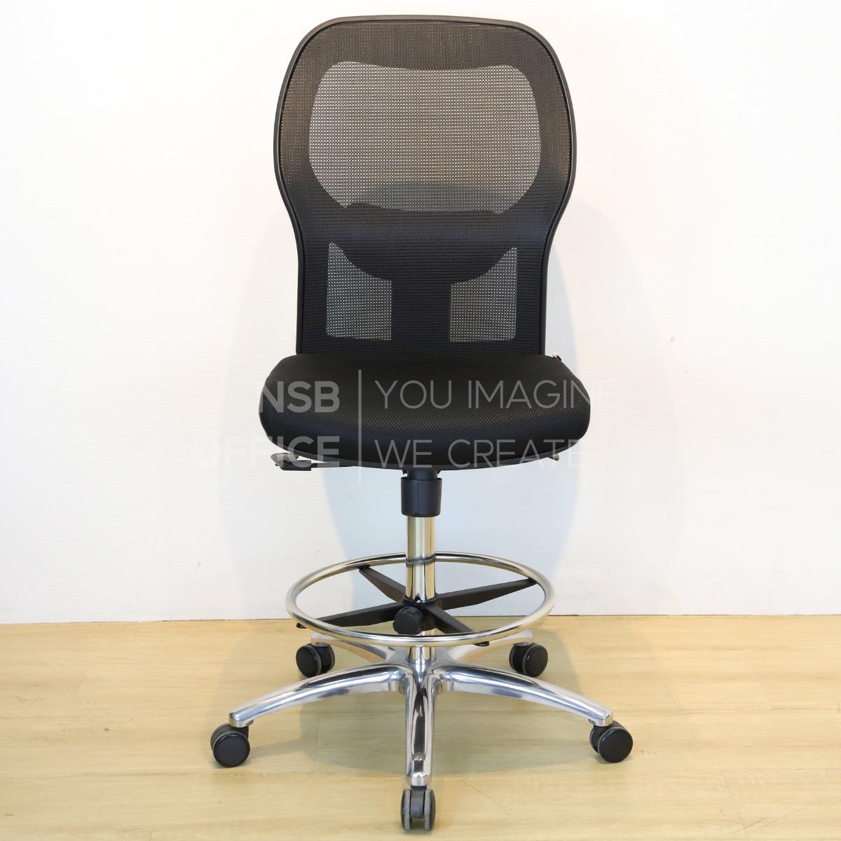 เก้าอี้บาร์หลังเน็ต ไม่มีเท้าแขน รุ่น Mimosa barlite  โช้คแก๊ส มีก้อนโยก 