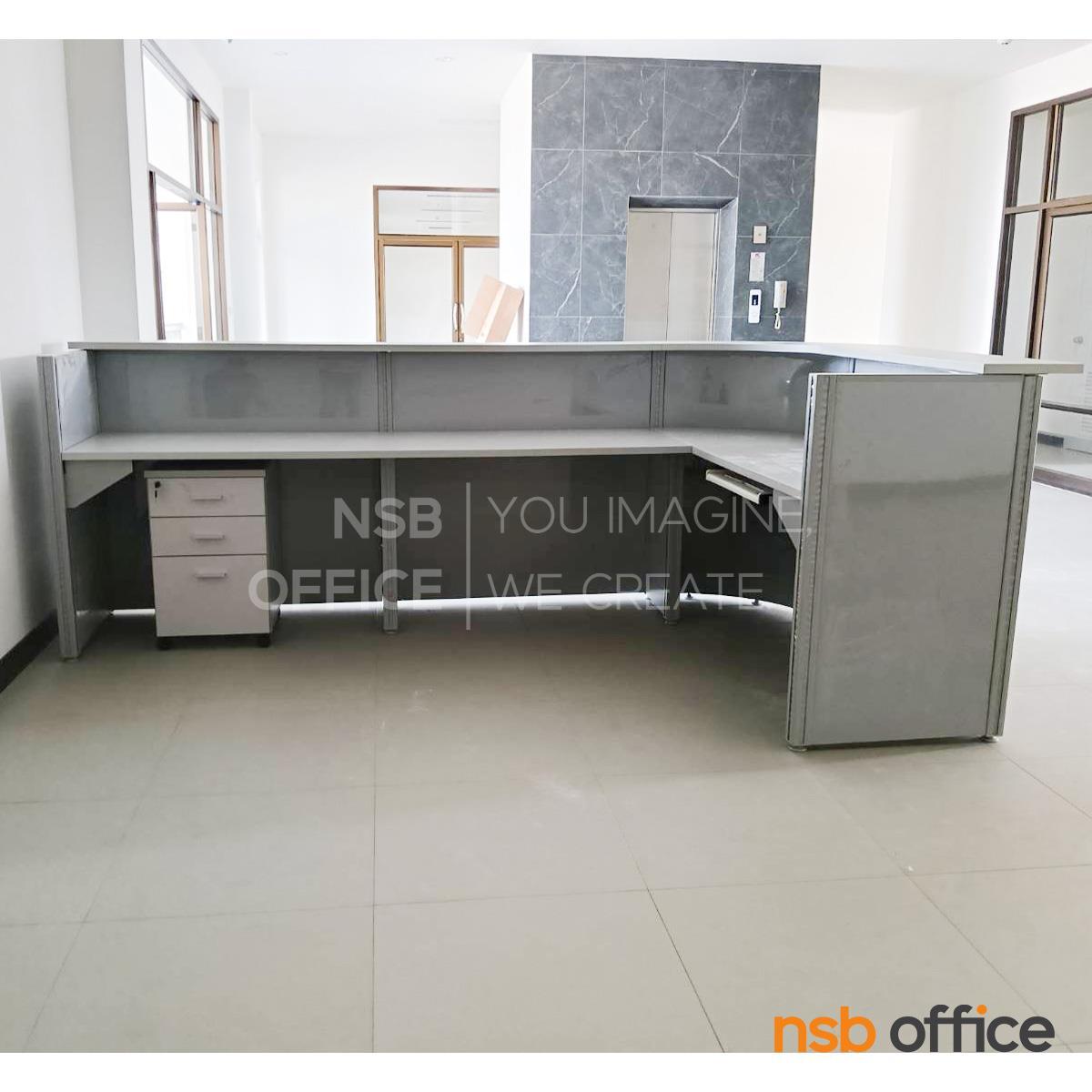 เคาน์เตอร์ตัวแอล รุ่น Westley (เวสต์ลีย์)  พร้อมตู้ลิ้นชักและรางคีย์บอร์ด