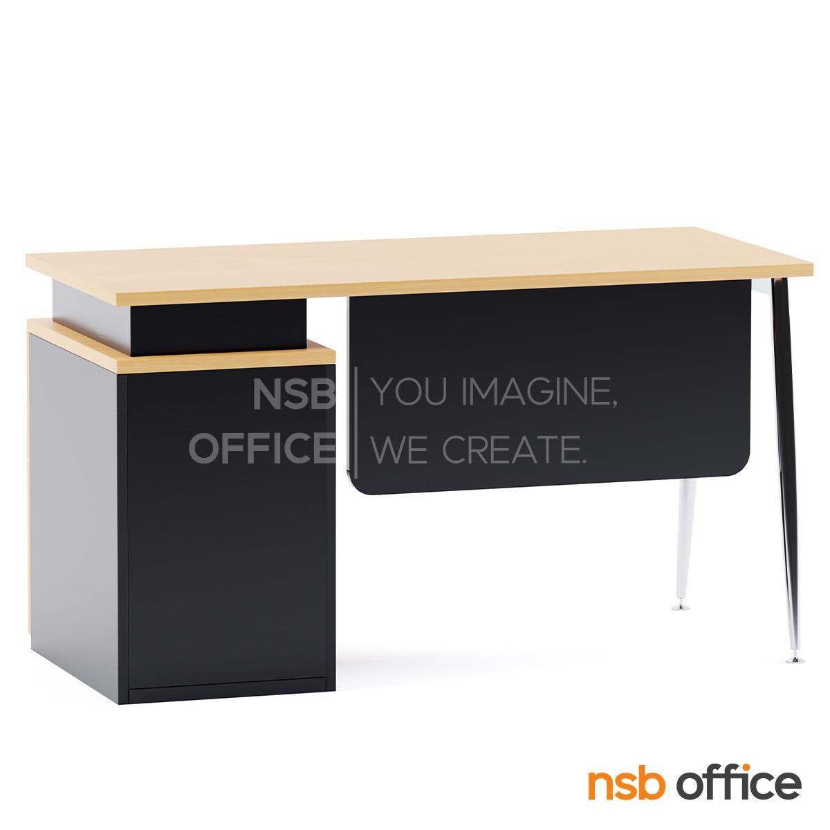 โต๊ะทำงาน 3 ลิ้นชัก รุ่น Gerhard (แกร์ฮาร์ท) ขนาด 120W, 150W cm. บังตาไม้ ขาเหล็ก