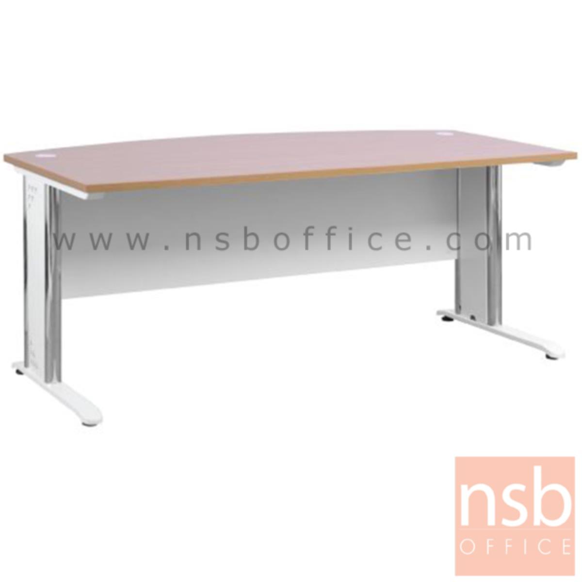 โต๊ะผู้บริหารตัวแอล  รุ่น MN-1820 ขนาด 180W cm. พร้อมลิ้นชักและตู้ข้าง ขาเหล็ก