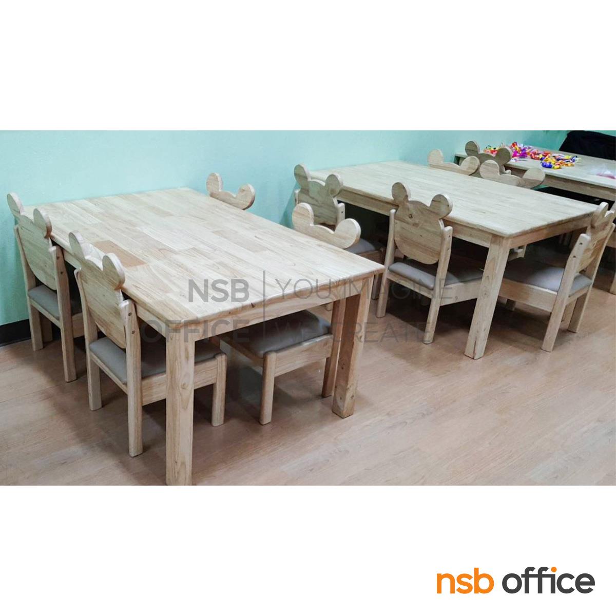 โต๊ะกิจกรรมเด็กไม้ยางพารา รุ่น Radius (เรเดียส) ขนาด 120W*80D cm.  ขาไม้ทรงตรง