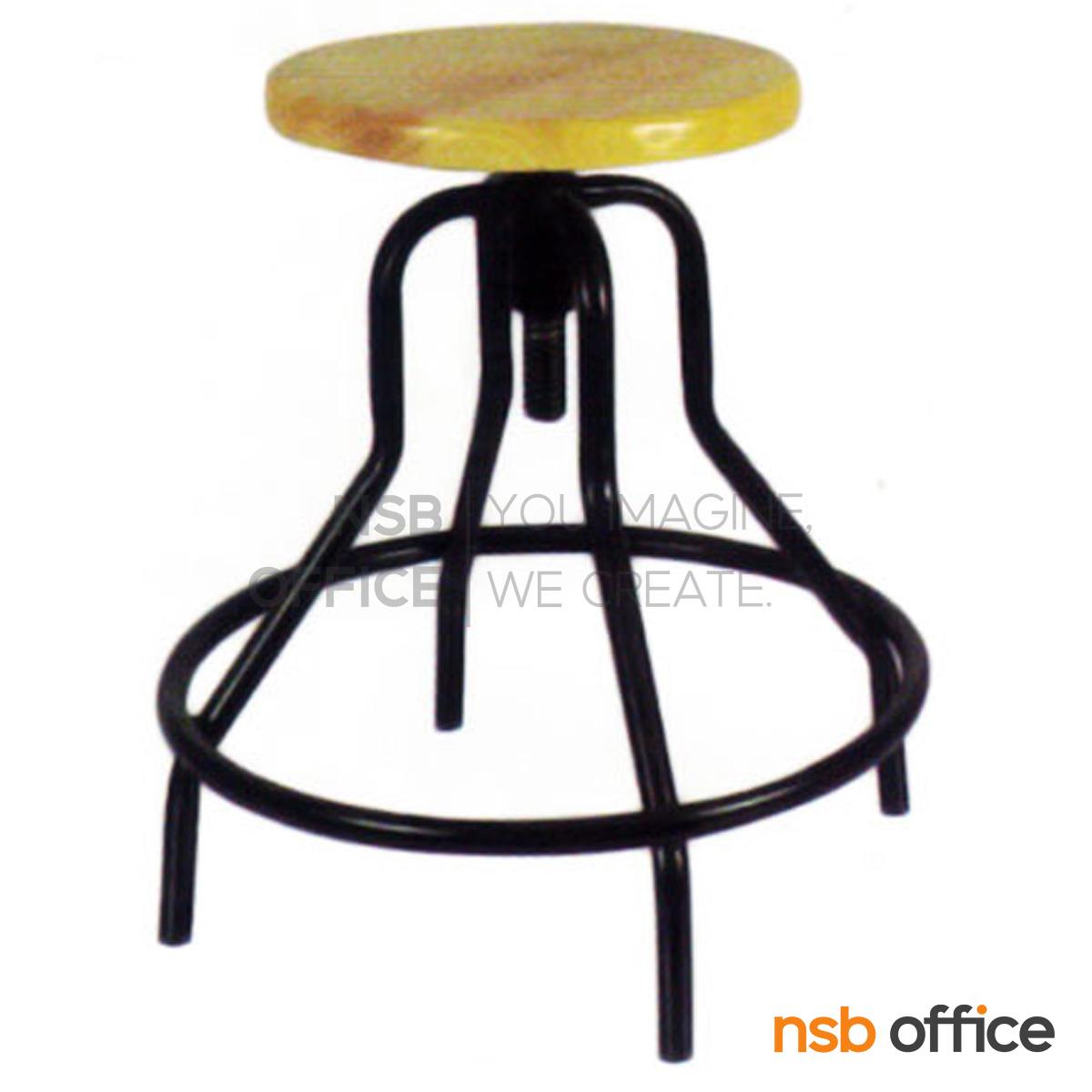 เก้าอี้บาร์สตูลหน้าไม้ที่นั่งกลม รุ่น Lisian (ไลเซน)  โครงเหล็ก