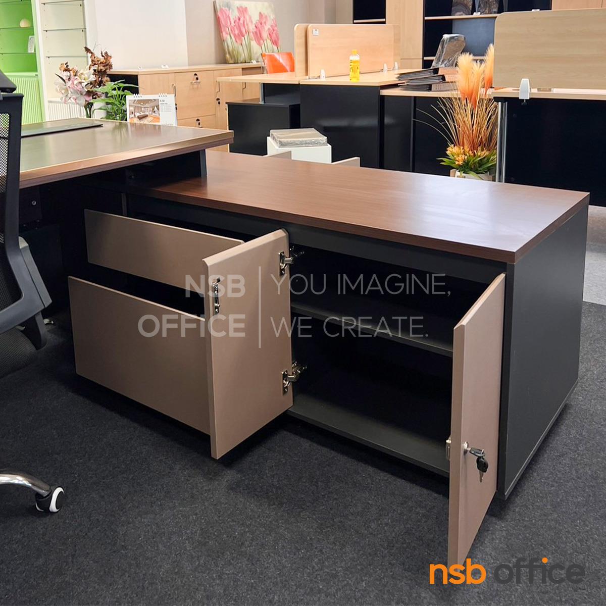 โต๊ะผู้บริหาร รุ่น Jacqueline (แจ็คเกอลีน) ขนาด 240W cm.  พร้อมตู้ข้าง